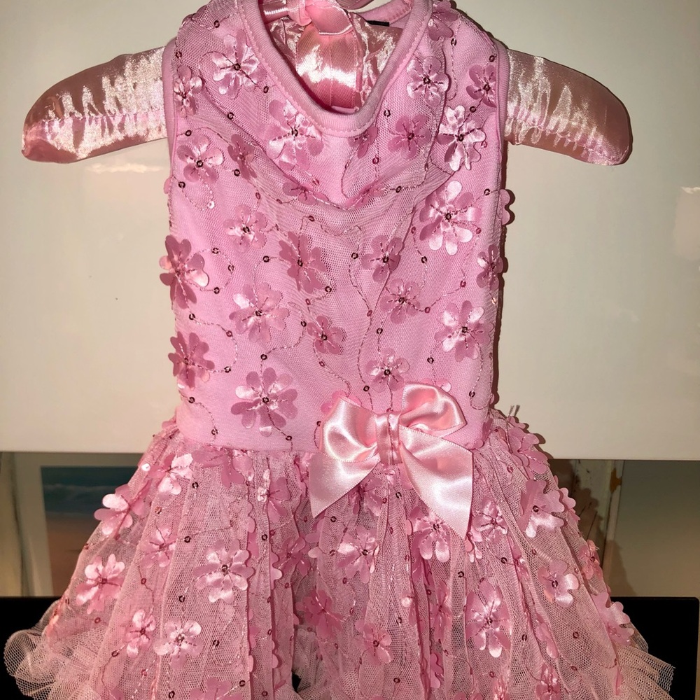Charming Pink Floral Dog Dress